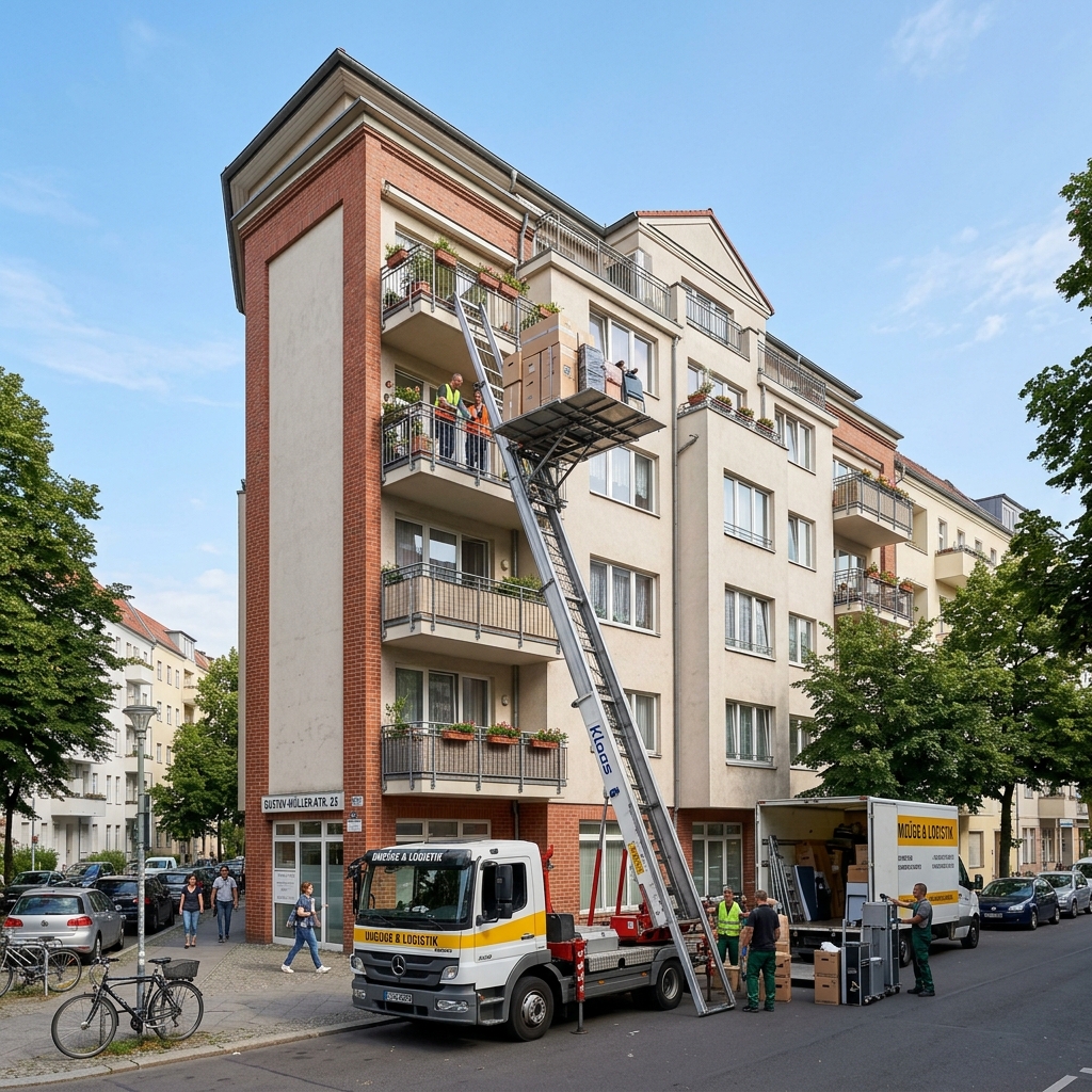 Außenaufzug als Hintergrundmotiv